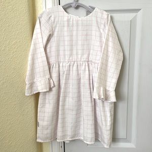 Girls size 6 dress white/pink, brand new no tags